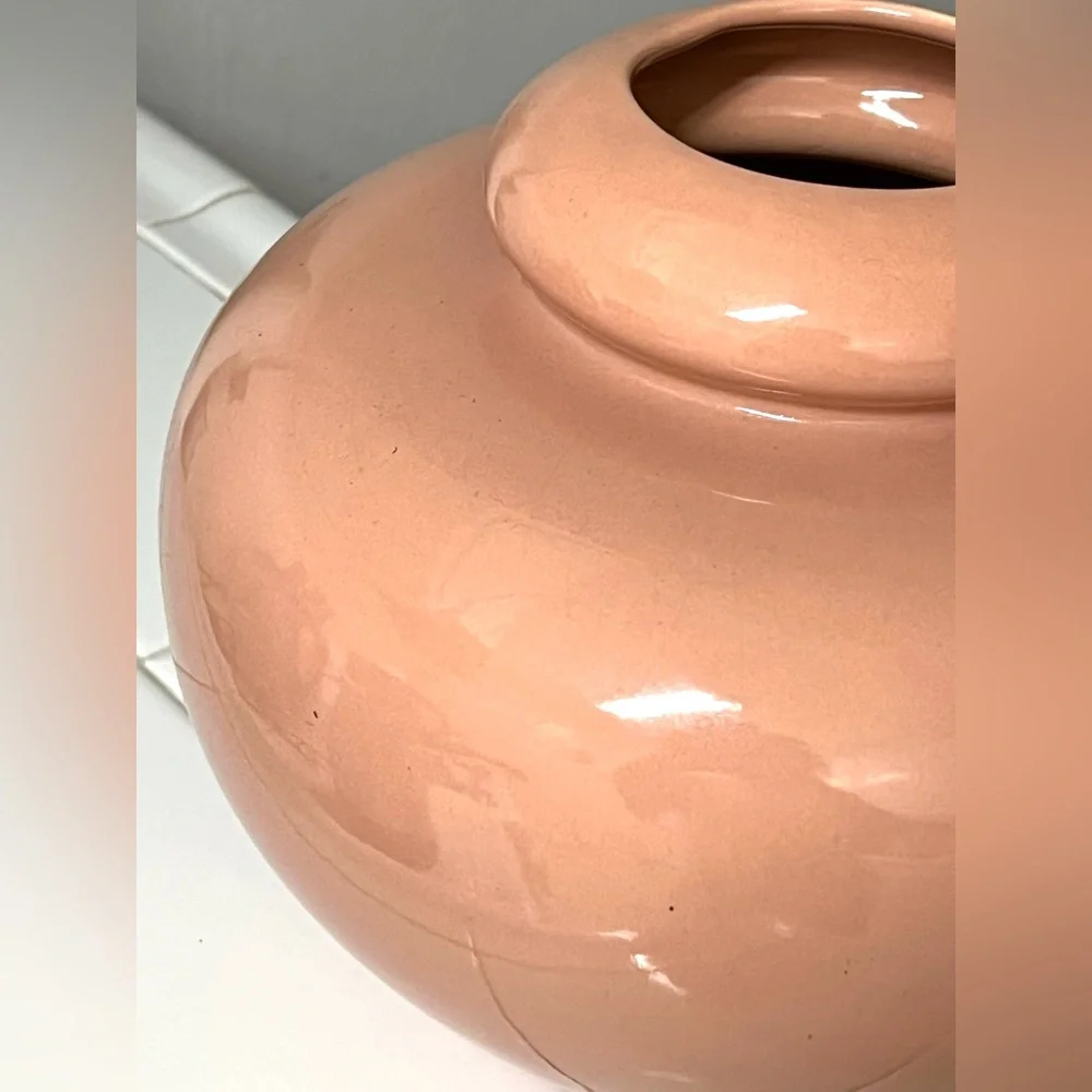 VTG Madeline Original Studio Art California Pottery MCM Dusty Pink Round Vase 8